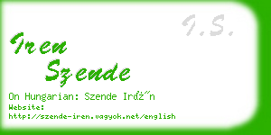 iren szende business card